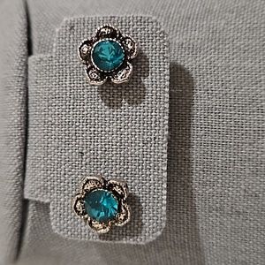 Flower Stud (Ocean Blue) Earrings